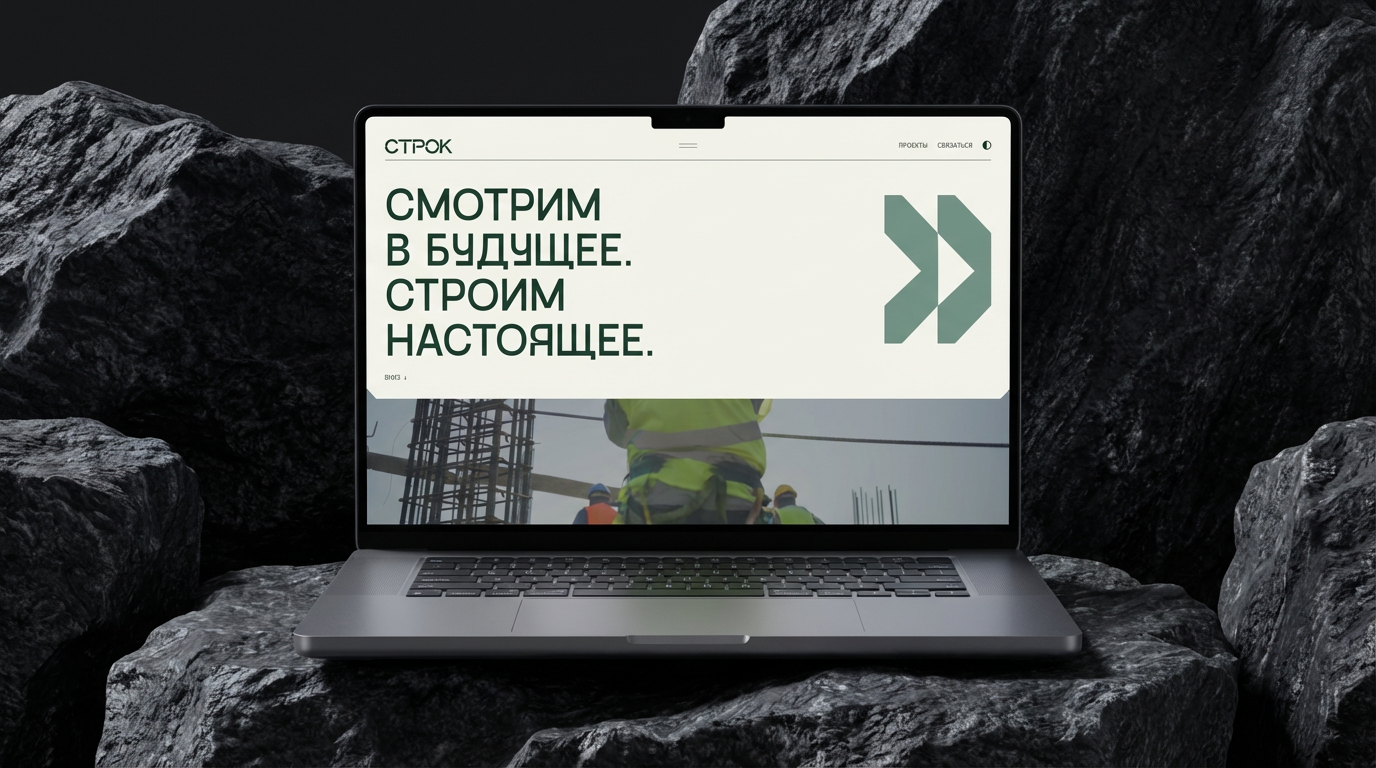 Сайт компании СТРОК на ноутбуке